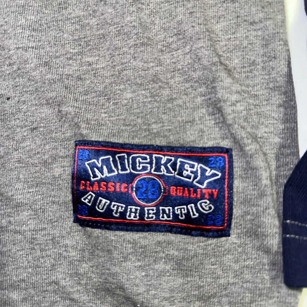Vintage Y2K Disney Store Mickey Classic Embroidered Long Sleeve V Neck Gray L - Picture 3 of 5